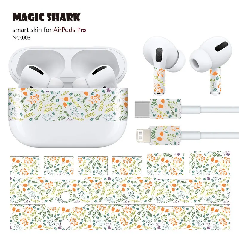  Ultra Thin Clear Leaf Flower Cartoon Panda Crayon Shinchan Stereo UV Sticker Case for Earphone Apple Airpods Pro | Мобильные