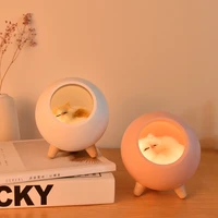 usb cute cat house touch dimming led night light kid baby bedroom home modern indoor study bedside decoration creative gift lamp