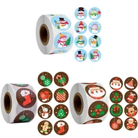 500pcs round cartoon snowman merry christmas sticker thank you sticker seal labels gift party wedding decor scrapbook stationery