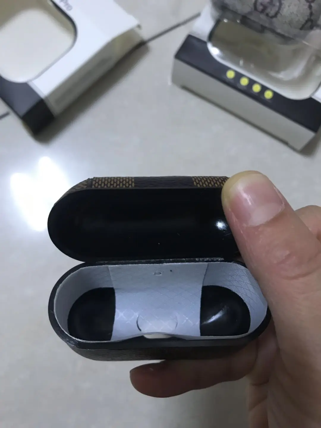 Классический роскошный противоударный чехол Airpods pro в стиле GG с 3 защитными