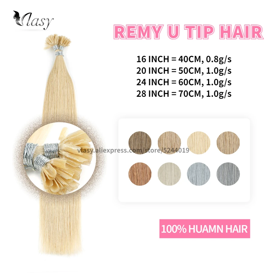 

Vlasy 16''-28'' Double Drawn Nail U Tip Human Hair Straight Pre Bonded Capsules Remy Hair Extension Keratin Fusion Natural Hair