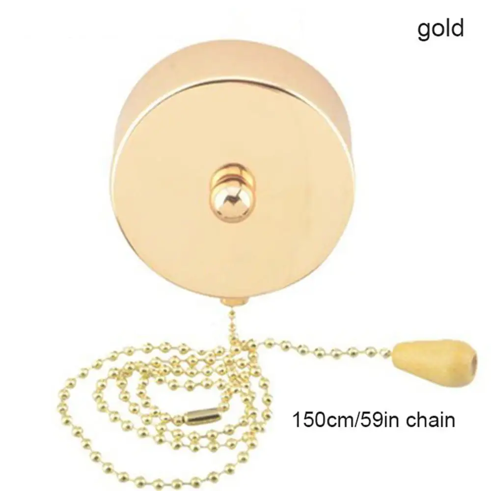 L5cm L150cm chain Wall pull switch zipper pull rope switch for wall lamp pendant light ceiling lighting black white gold chrome images - 6