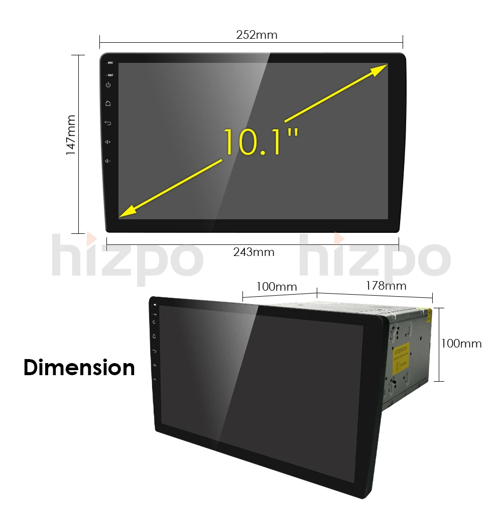 2din 10.1 inch Android9.0 Wifi Car radio GPS Navigation Stereo Radio Bluetooth USB/SD Universal Player 2G+32G CAM | Автомобили и