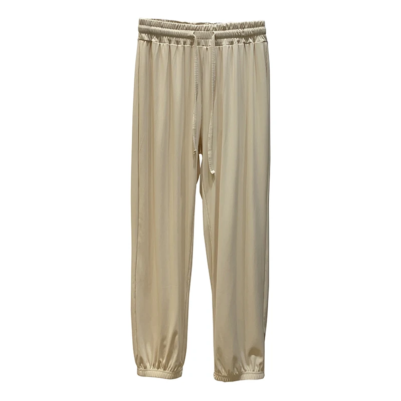 

Cool Draping Summer Pants Women Elastic High Waist Harem Sweatpants Loose Tappered Casual Cropped Pants