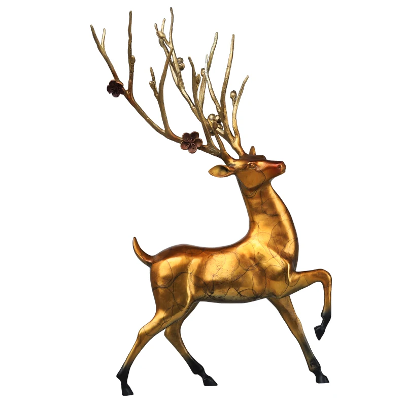 Бронзовая статуя оленя Sika офисные аксессуары для украшения дома креативная