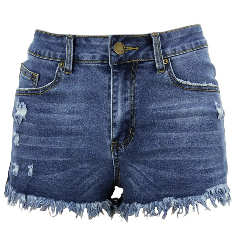 Женские летние сексуальные джинсовые шорты с высокой талией кисточками и
