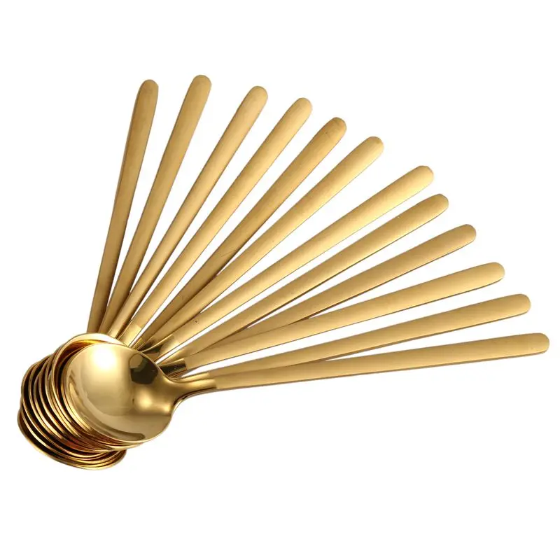 12 шт./компл. круглая кофейная ложка из нержавеющей стали мини чайные ложки