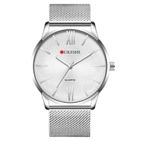 men watches quartz movement simple design original classic with calendar leisure fashion waterproof mesh watchband wrist watch