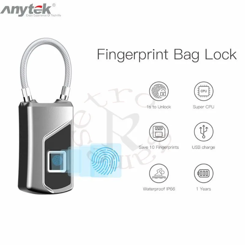 Умный Замок с отпечатком пальца Anytek L1 + новая модель Plus защита от кражи IP65