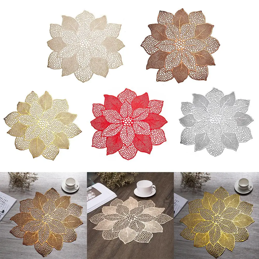 Цветочный ПВХ полый сетчатый Настольный коврик противоскользящий подстилка под