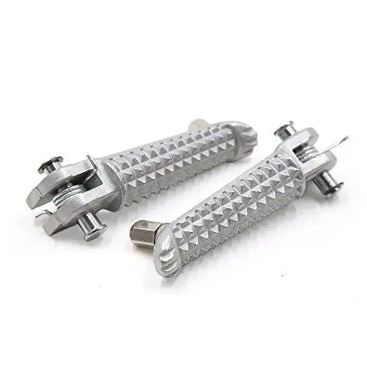 

1pair Motorcycle Aluminum Alloy Nonslip Foot Rest Pegs Front Foot Rest Peg Pedal for Yamaha - Silver Motorcycle Nonslip Cover