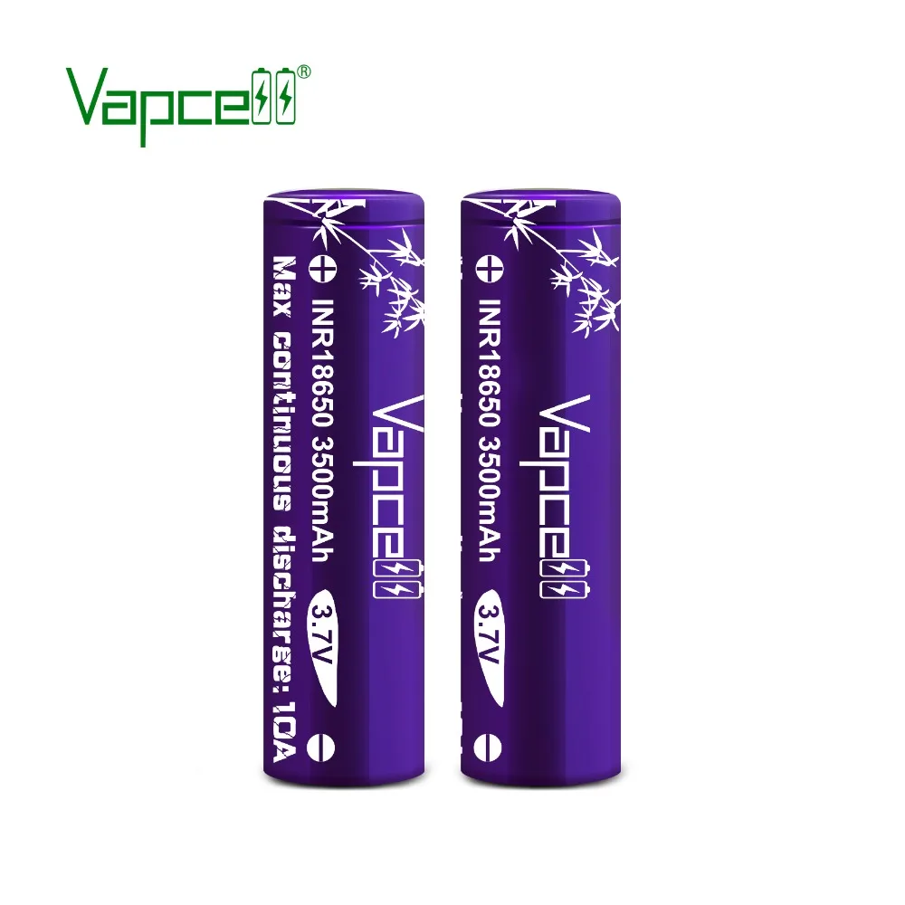 Купон на 1 доллар, высокое качество, Vapcell 18650, 3500 мА/ч, 10А, плоская/верхняя кнопка, перезаряжаемая батарея для фонарика