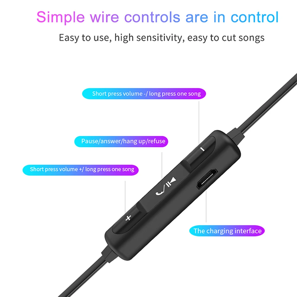 Магнитные HiFi Bluetooth наушники V5.0 спортивные беговые беспроводные шейные HD звонки LB