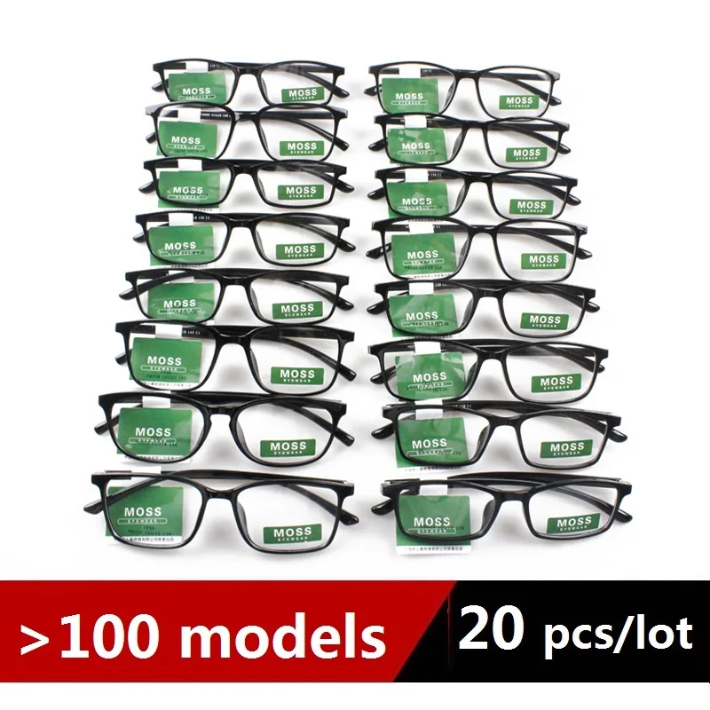 Cubojue Wholesale Glasses Frames Male Women 20 Pcs Black Eyeglasses TR90 Spectacles for Prescription