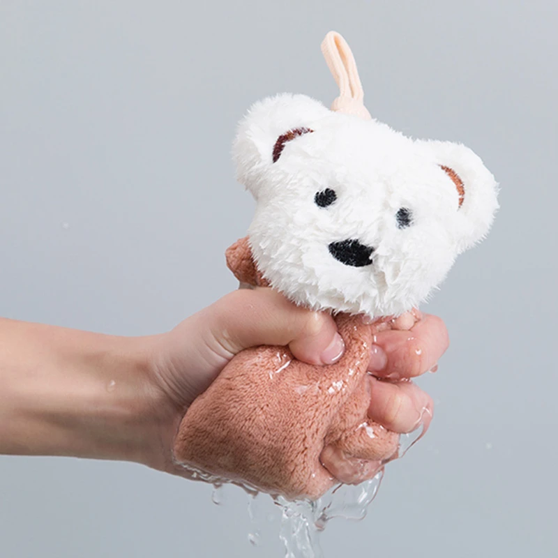 Мягкое детское полотенце с мультяшными животными для рук подвесное лица милое