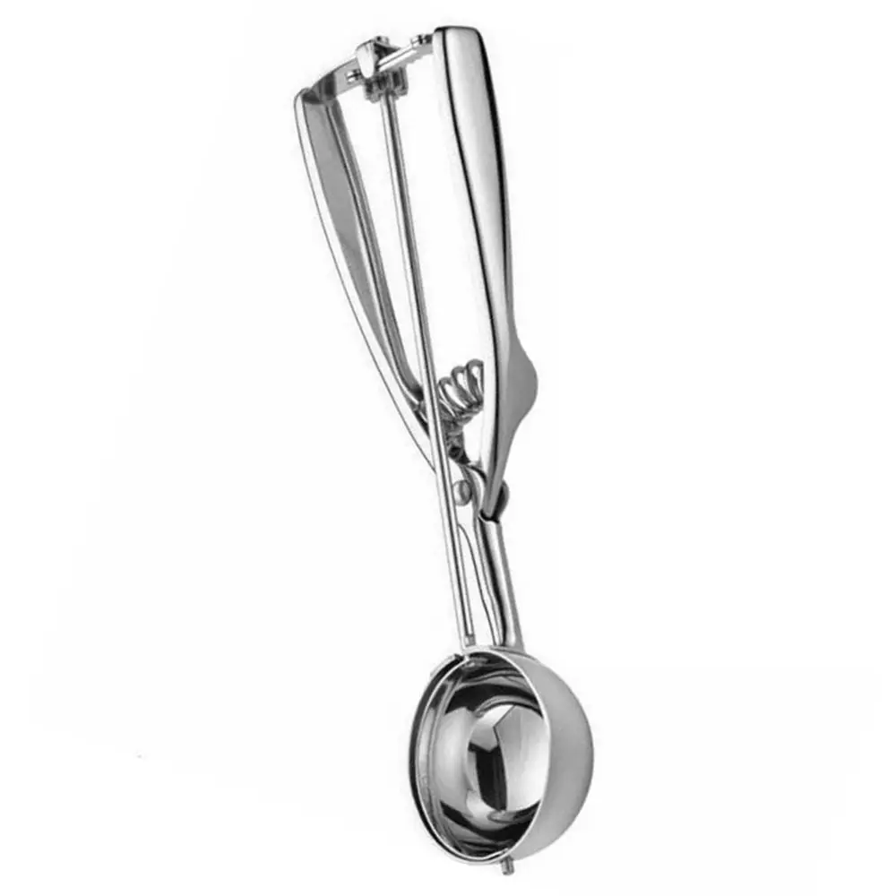 

4/5/6cm Stainless Steel Spring Handle Ice Cream Mashed Potato Cookie Scoop Spoon Stainless Steel Ice Cream Spoons