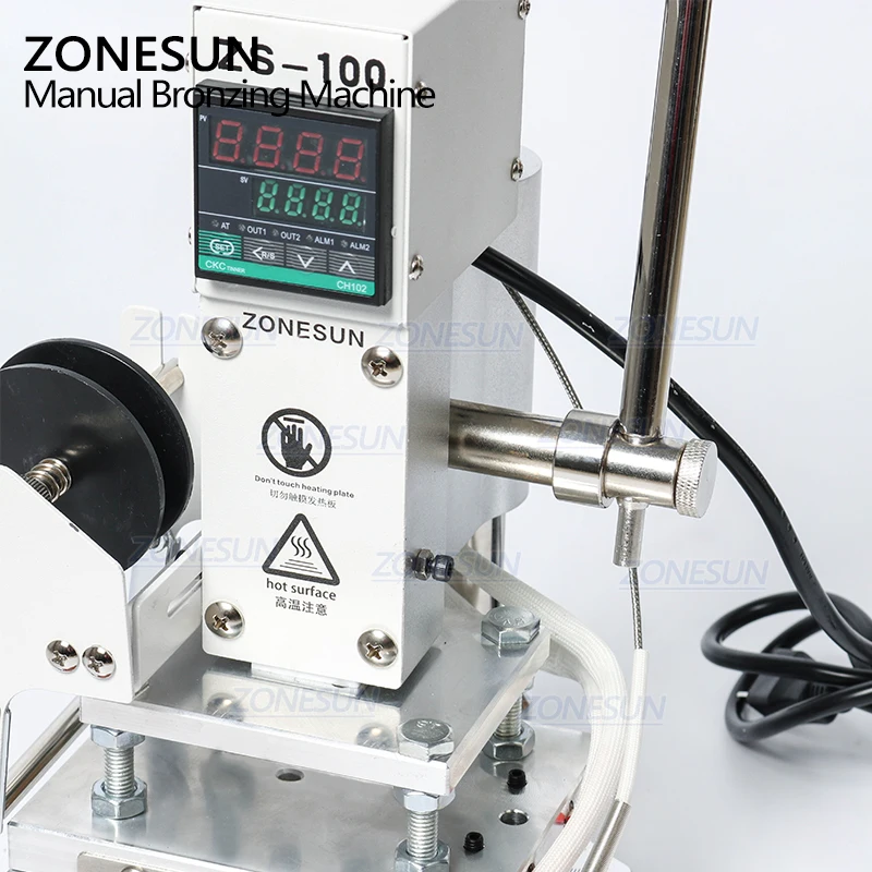 ZONESUN ZS-100 двухцелевая машина для тиснения горячей фольгой с ручным логотипом