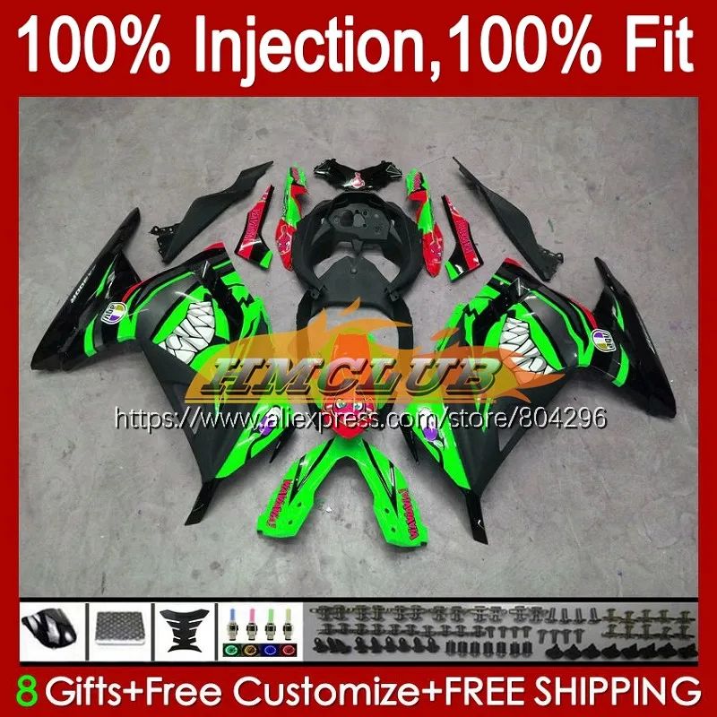 

Инъекции для KAWASAKI ZX3R EX ZX 300R 2013 2014 2015 2016 2017 54No.85 ZX-3R EX300 ZX300R 13 Акула зеленый 14, 15, 16, 17, обтекатели