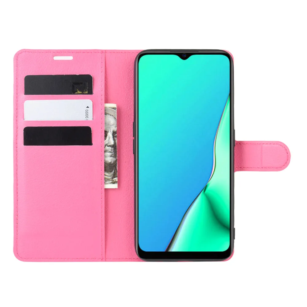 Розовый A9 или A11x чехол для OPPO A9() A11-X чехол-кошелек с отделением для карт в виде книги кожаный защитный чехол с Откидывающейся Крышкой черный 9A A9- A11 X - Цвет: Розовый
