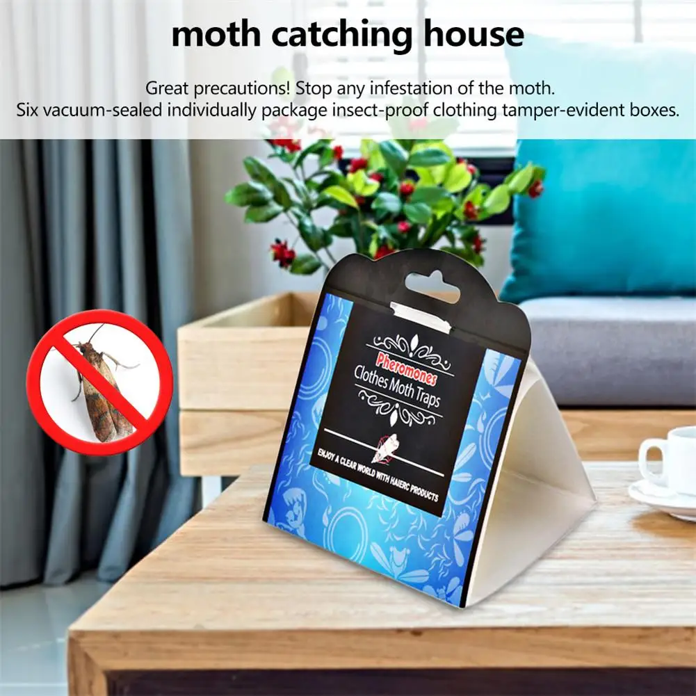 6PCS Moth Traps Sticky Pheromone Repellent Killer Insect Catcher for Kitchen Closet | Дом и сад