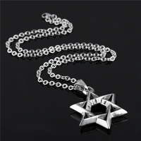 european american domineering stainless steel mens necklace color six pointed star retro pendant jewelry 50cm