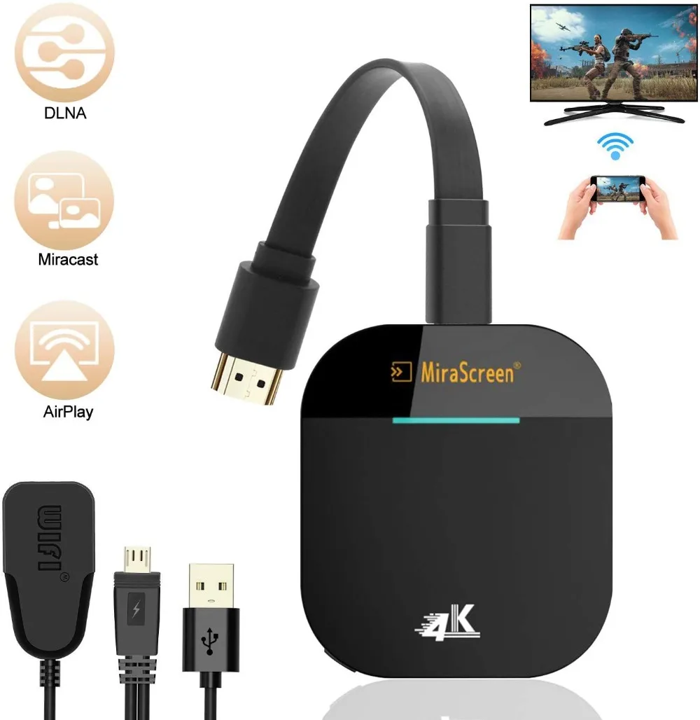 ТВ-флешка 4K 5G Беспроводной Wi-Fi дисплей приемник HDMI DLNA Airplay MirrorScreen ТВ-приемник для