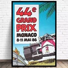 Плакат на Гран-при Монако 1986. Искусство Grognet. Ален Прост был описан в McLaren MP4-2B в 1985 г.