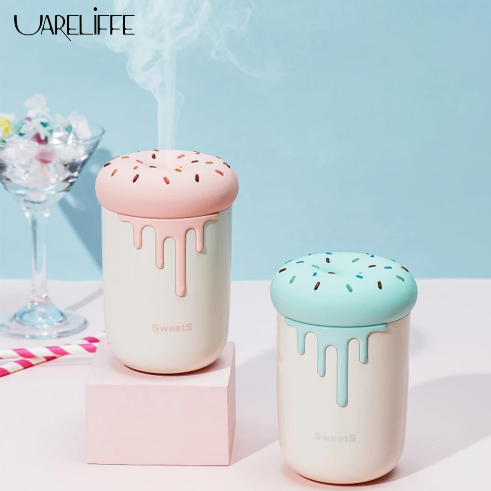 

Uareliffe Doughnut Nano Spray Humidifier With Colorful Light Lamp Dual Mode Spray Adjustable Air Mist Maker Humidifier Girl Gift
