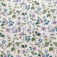 160x50cm purple orange pastoral medium flower twill cotton fabric making bedding quilt dress cloth