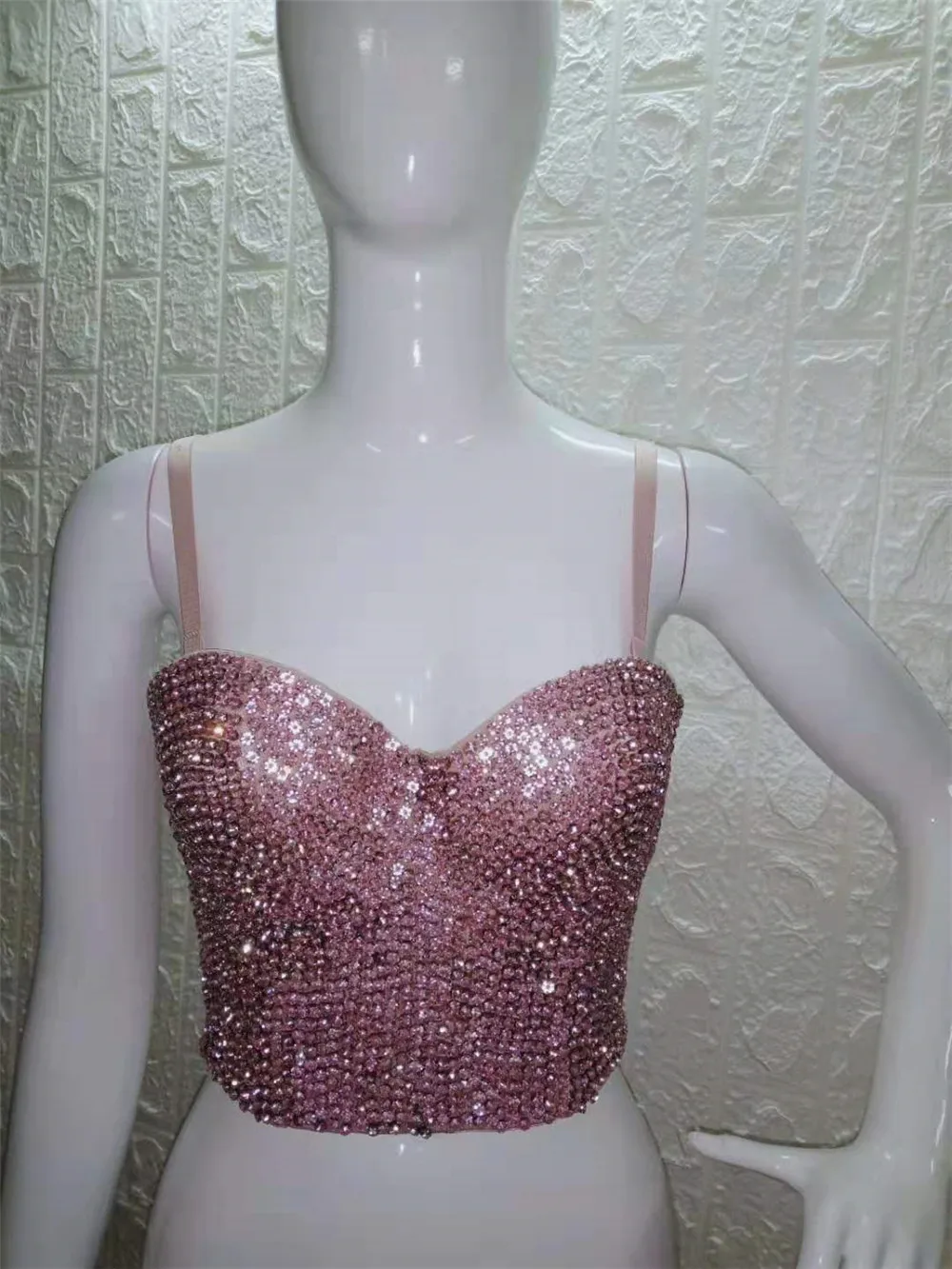 Sexy metal crystal Diamonds corp top women Backless tank Tops Camis festival beach Night club Party Streetwear Clothes summer