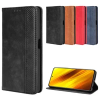 retro business pu leather phone case magnetic flip card slot cover wallet style protection shell for xiaomi poco x3 pro fnc