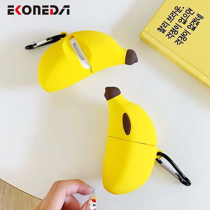 EKONEDA прекрасный банан защитный чехол для Airpods силиконовый мягкий матовый