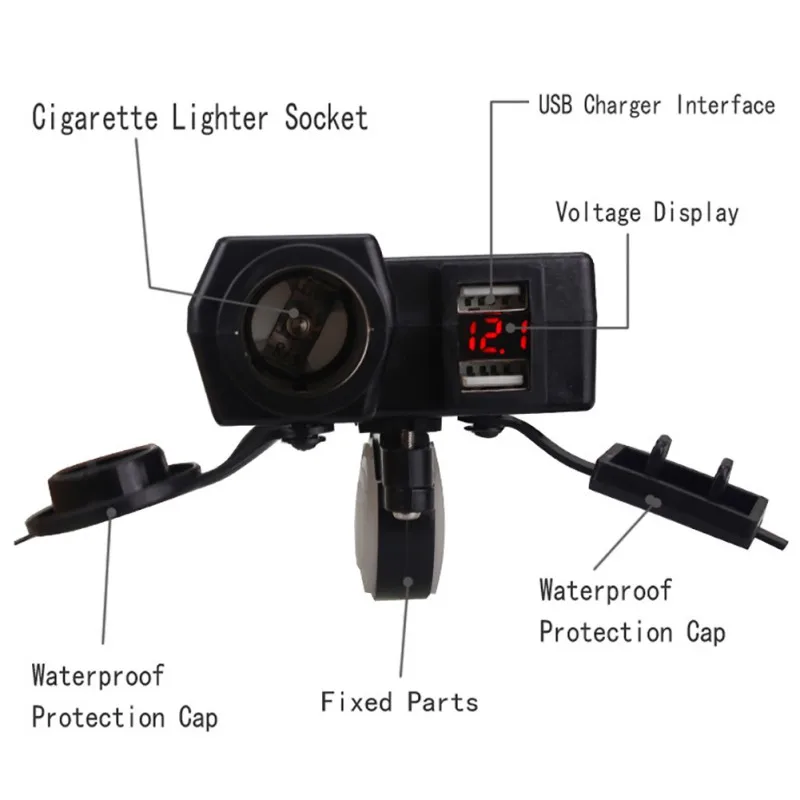 Гнездо для автомобильного прикуривателя 12V 24V автомобиль лодка мотоцикл Dual USB