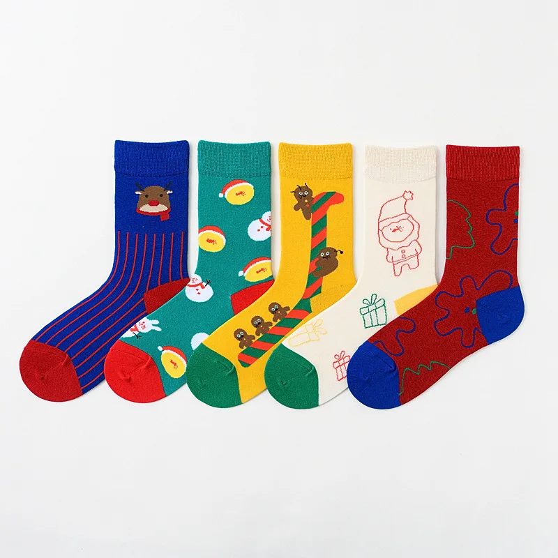 Новинка 2020 женские носки с креативным рисунком Санта лося снеговика Зимние