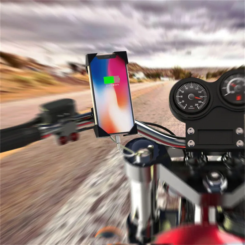 Универсальный Мотоцикл держатель мобильного телефона X зажим Крепление USB