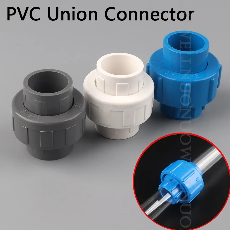 

3pcs Inner Dia. 20 25 32 40 50mm Adjustable PVC Union Connector Aquarium Fish Tank Water Tube Joint Irrigation Pipe Adapter