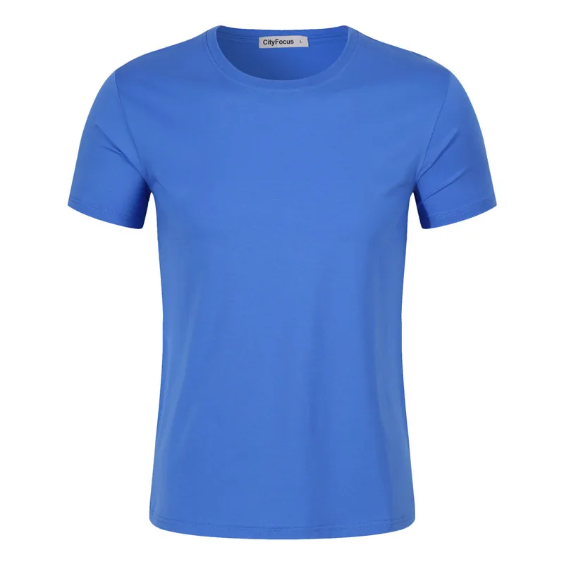 Мужская оранжевая спортивная футболка с коротким рукавом Красная круглым