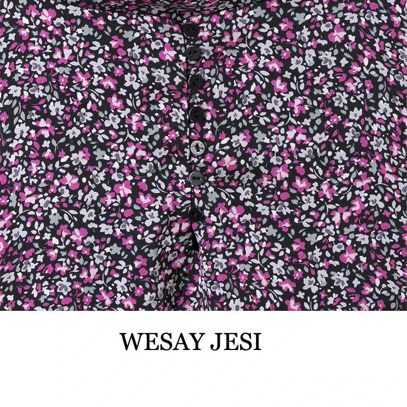 

WESAY JESI Spring Autumn Women Spaghetti Strap Dress Flower Print A-Line Prairie Chic Midi Dress Ladies Chic Sleeveless Vestido