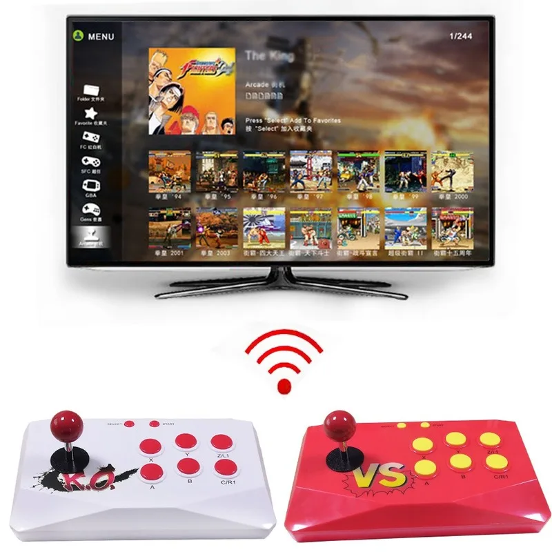 

2.4G Wireless Arcade Video Game Console 8g Memory Can Add Games HD Out Double Controller Game Player Built-in 1788 Games