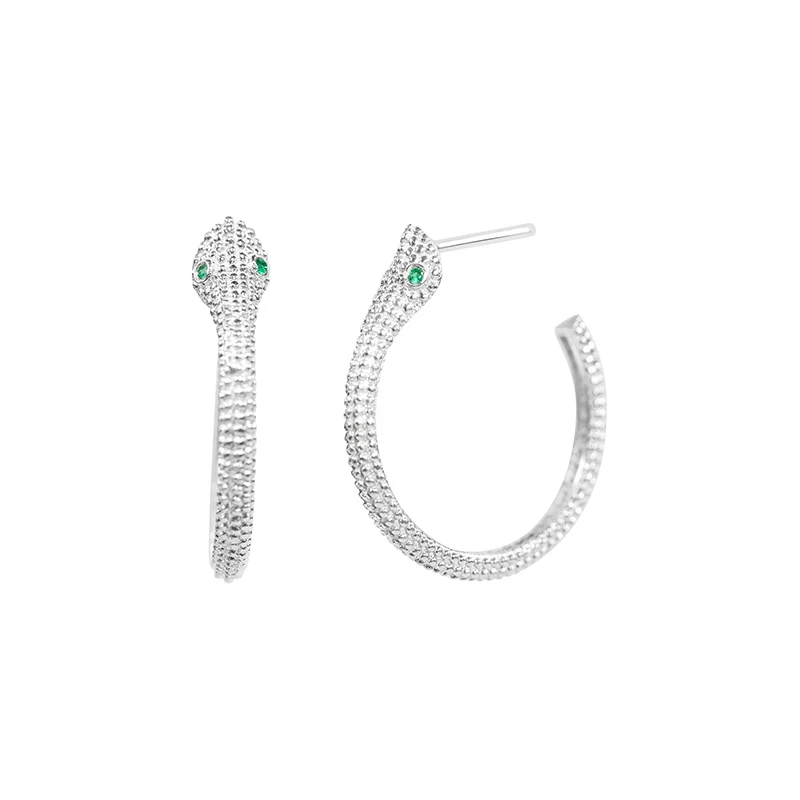 ROXI сексуальные серьги-гвоздики в виде змеи с зелеными глазами питона для женщин