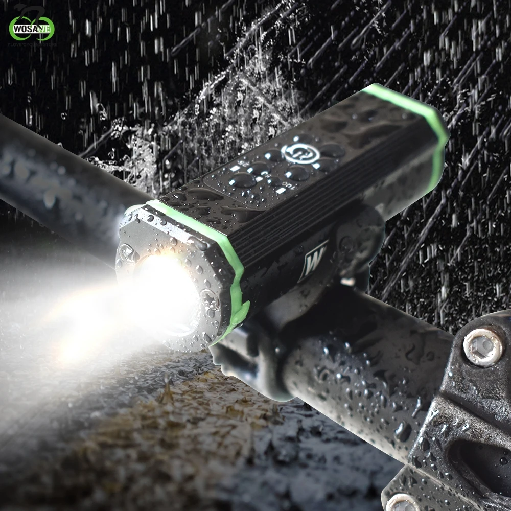 WOSAWE USB Перезаряжаемый водонепроницаемый велосипедный светильник яркий фонарь