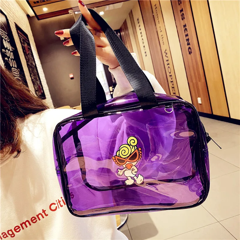 

Cartoon Figure Cut Ultra Large Capacity Keychain Skin Care Products Cosmetics Travel Portable Transparent Portable Bag Key Chai