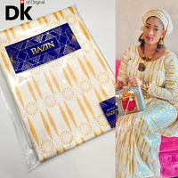 2021 new design afrian lace fabric 5 yards ankara fabric african wax print for bazin riche gextczer wedding dress material