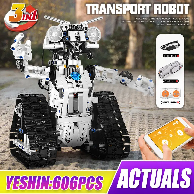 Электрические строительные блоки MOULD KING 15046 RC Transbot с дистанционным управлением 3 в