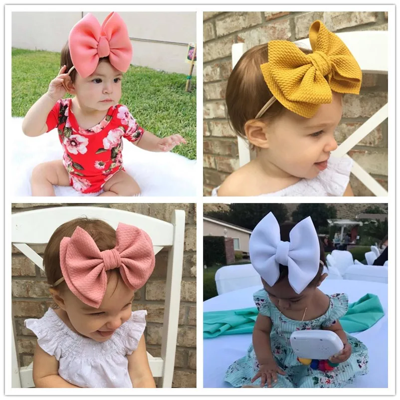 Нейлоновая повязка на голову с пышным бантом для маленьких девочек бандо Bebe Fille