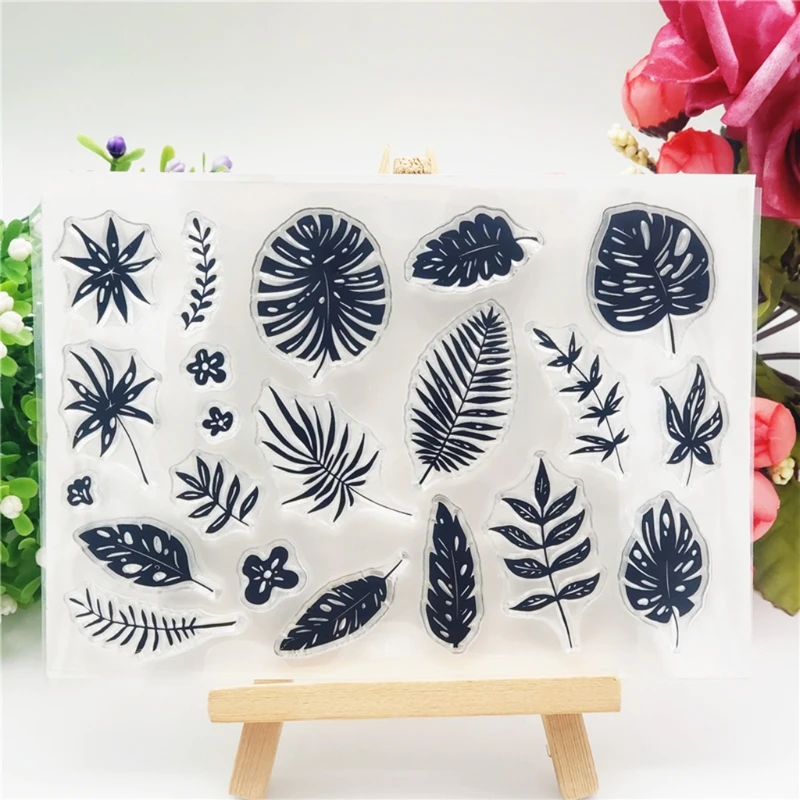 

Tropical Leaves Silicone Clear Seal Stamp DIY Scrapbooking Embossing Photo Album 95AA