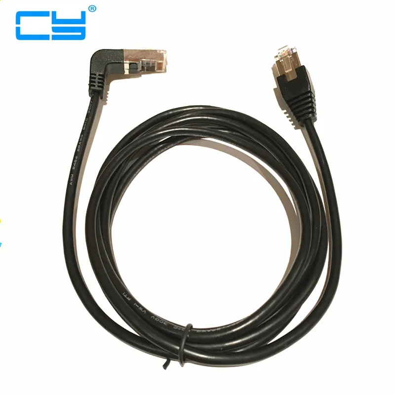 Локоть вверх угловой Cat5e 8P8C STP Cat5 Cat 5e RJ45 Lan Ethernet сетевой патч корд к прямой кабель 90
