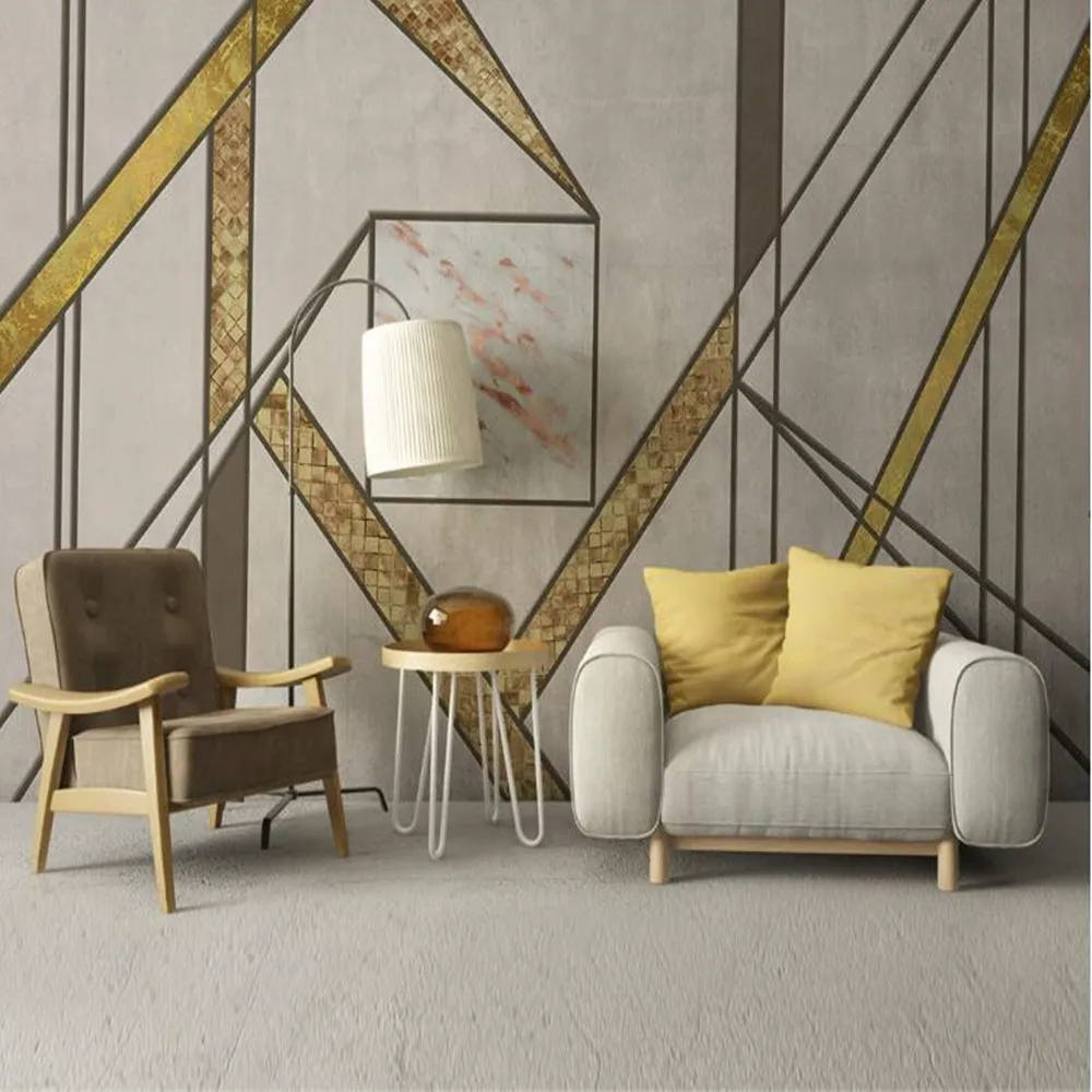 Milofi на заказ 3D скандинавские Геометрические линии большой ТВ спальня фон обои |