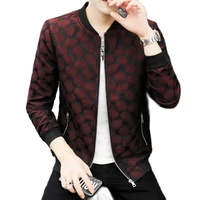 autumn 2022 new young mens embroidered jacket plus fat size trim jacquard coat trend zippered door pocket decoration 6 options