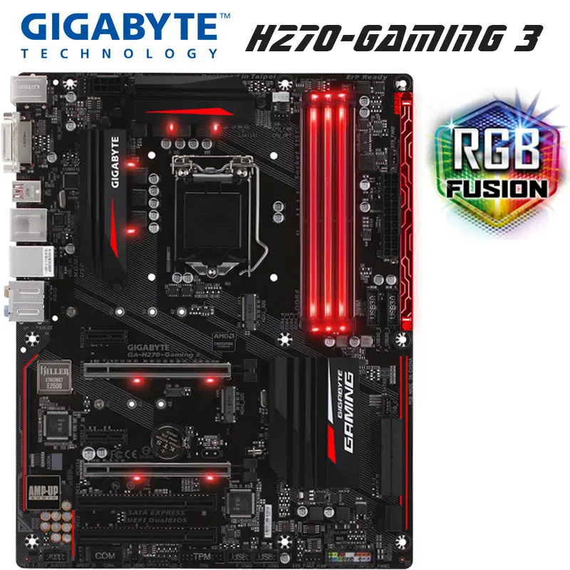 Kaufen Motherboard Gigabyte H270-Gaming 3 Verwendet LGA 1151 DDR4 PCI-E 3,0 PCI-E X16 SATAIII I7 I5 I3 OC Verwendet Intel H270 Desktop Mainboard
